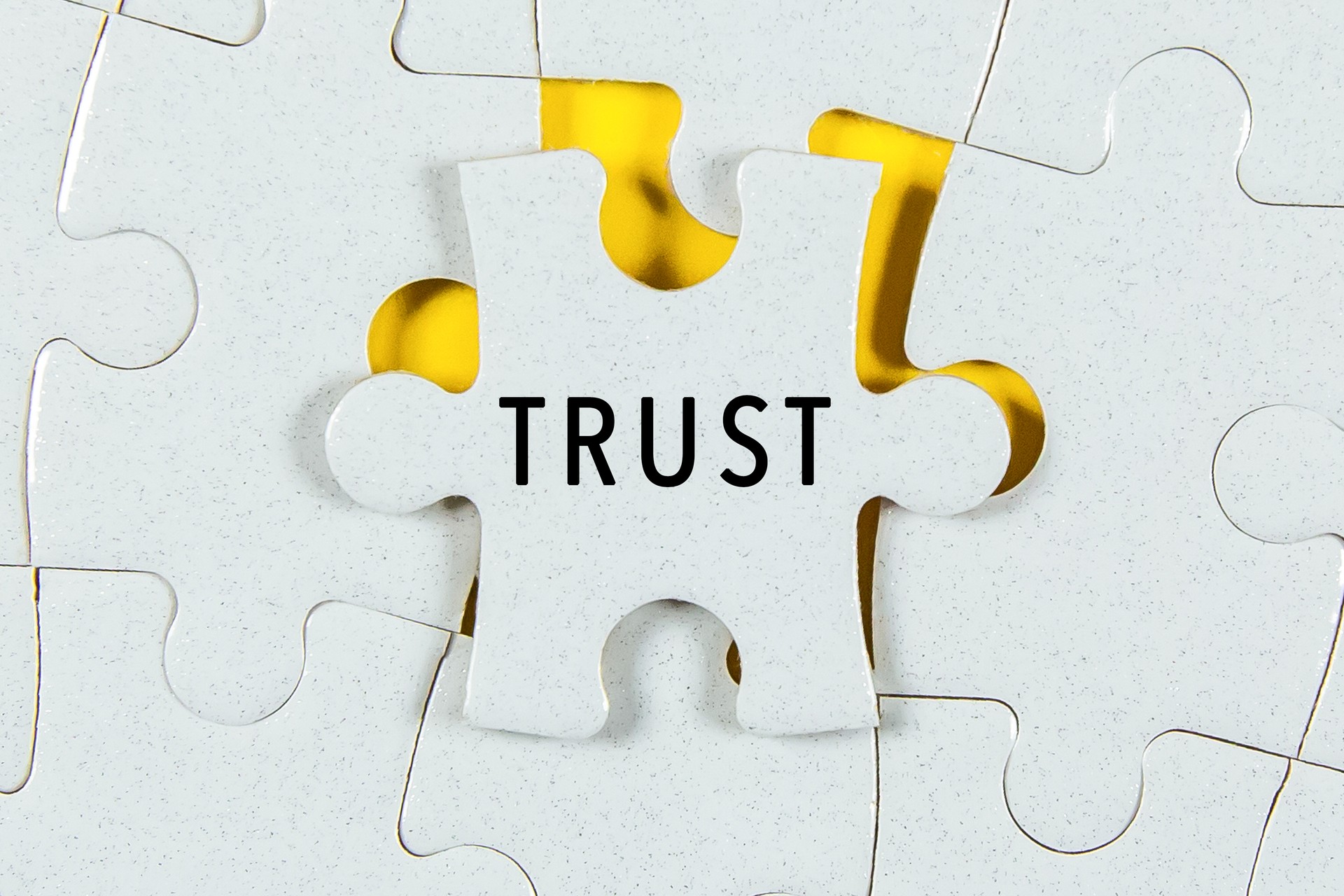 Trust word on a Jigsaw Puzzle